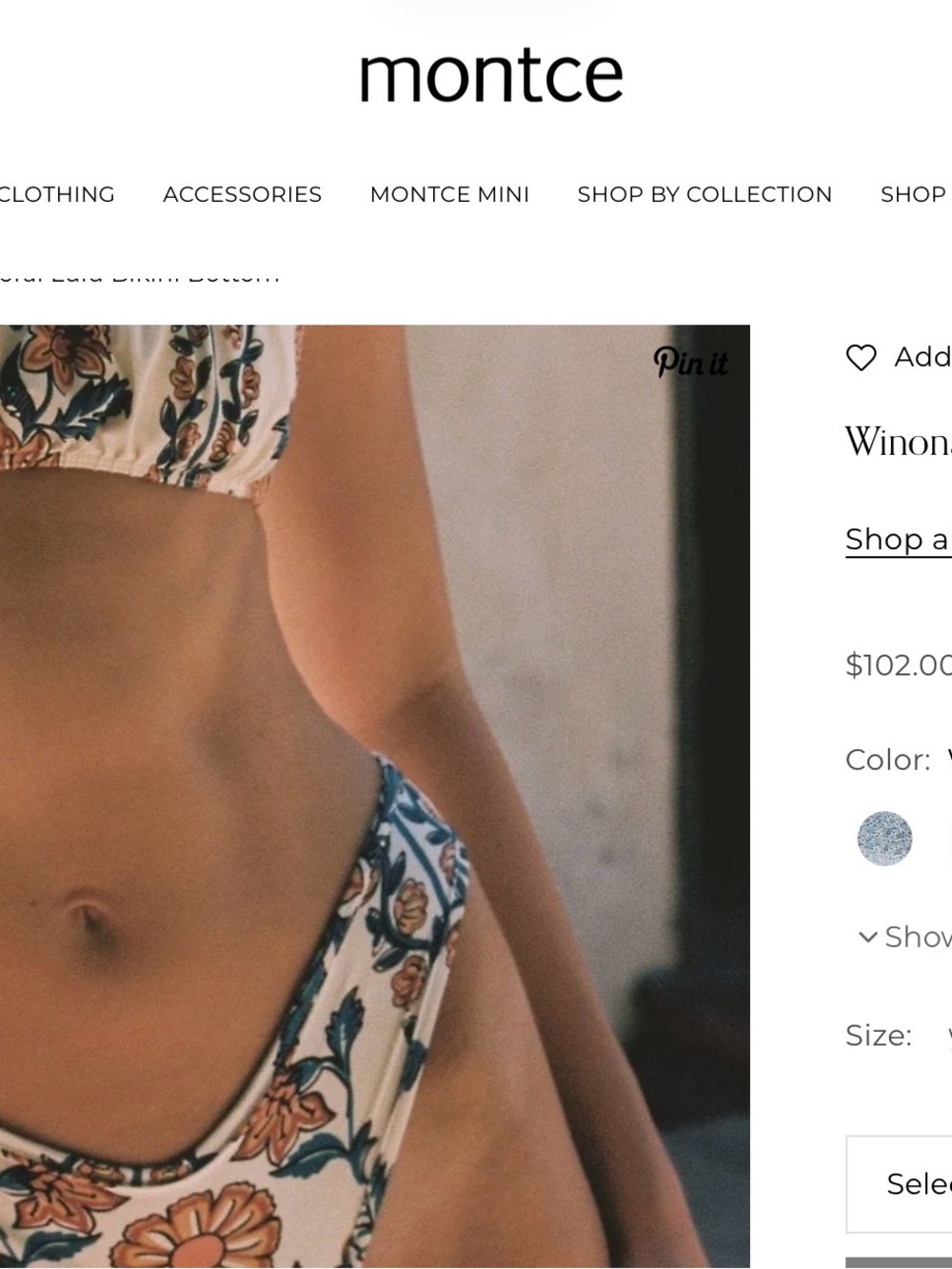 Montce Floral Bikini Bottom - White, Blue & Orange